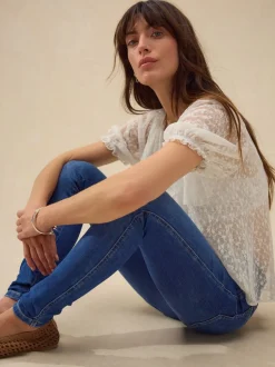 Next Jean délavé bleu moyen - Jean skinny coupe slim à effet rehausseur