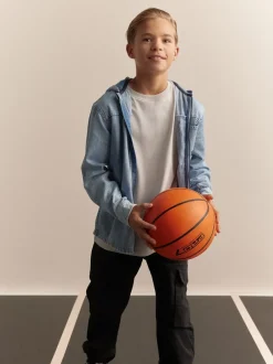 Next Jean délavé clair - Surchemise zippée 100% Coton à Sweats à capuche (3-16ans) Clearance