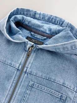 Next Jean délavé clair - Surchemise zippée 100% Coton à Sweats à capuche (3-16ans) Clearance