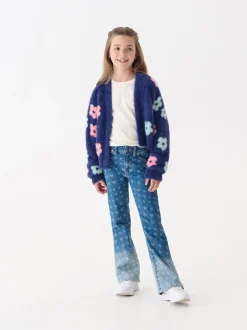 Hatley Jean Bleu Cœur à jambes évasées en Denim New