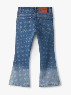 Hatley Jean Bleu Cœur à jambes évasées en Denim New