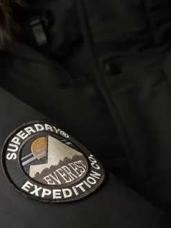 Superdry Jet Black - Everest Faux Fur Parka Veste Sale