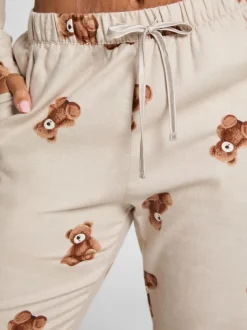 Hunkemoller Jogging gris en flanelle ours droit Online