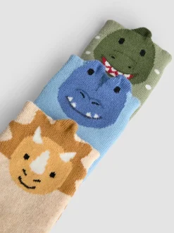 Jojo Maman Bébé 3-Lot dinosaures extra épais Chaussettes New