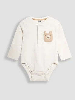 Jojo Maman Bébé Ours imprimé et Appliqué Pocket Bodies 2 Pack Discount
