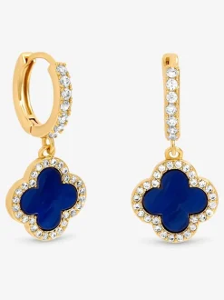 Jon Richard Boucles d’oreilles Huggie Clover Lapis
