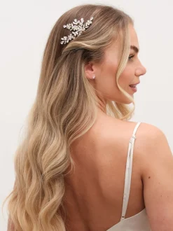 Jon Richard Peigne fleuri en cristal perlé Clearance