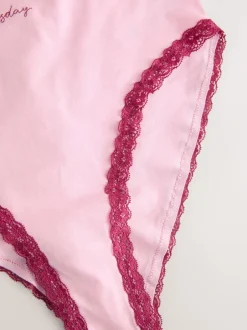 Next Jours de la semaine - Culotte en coton et dentelle 7 Pack Jambe haute taille haute Best