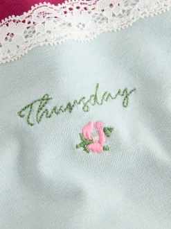 Next Jours de la semaine - Culotte en coton et dentelle 7 Pack Jambe haute taille haute Best