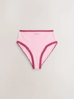 Next Jours de la semaine - Culotte en coton et dentelle 7 Pack Jambe haute taille haute Best