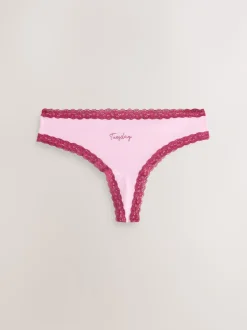 Next Jours de la semaine - Culotte en coton et dentelle 7 Pack String Outlet