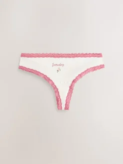 Next Jours de la semaine - Culotte en coton et dentelle 7 Pack String Outlet