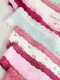 Next Jours de la semaine - Culotte en coton et dentelle 7 Pack String Outlet