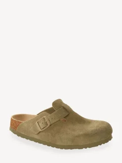 Birkenstock kaki - Boston Sabots en daim Outlet
