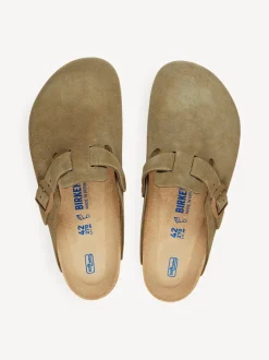Birkenstock kaki - Boston Sabots en daim Outlet