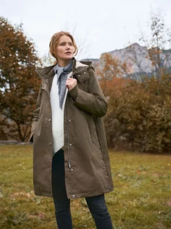 Seraphine kaki - Parka de maternité et de bébé 3 en 1 avec doublure en imitation peau de mouton Online