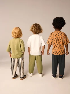 Next Kaki/vert - Manches courtes T-shirt & Survêtement Set 3 Pack (3mths-7yrs) Discount