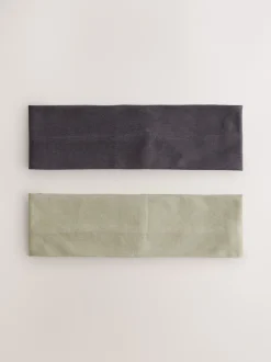 Next Khaki/Gris - Bandeaux en jersey 2 Pack Best