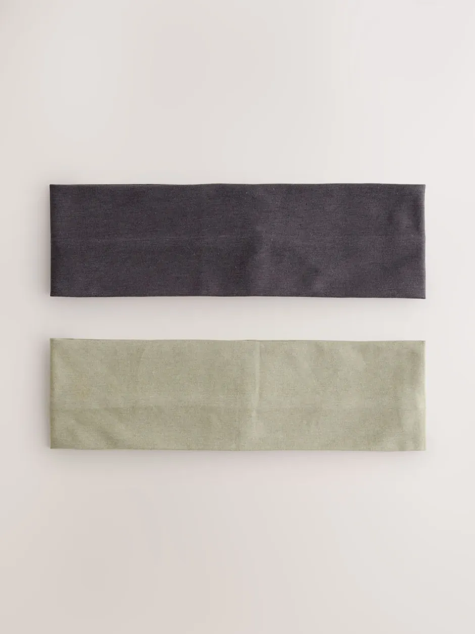 Next Khaki/Gris - Bandeaux en jersey 2 Pack Best