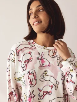 Next Lapin écru/rose - Pyjama à manches longues