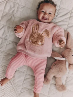 Next Lapin rose - Ensemble de Hauts et Leggings en polaire Bébé 2 pièces (0mois-2ans) Sale