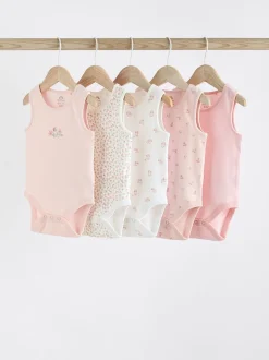 Next Lapin rose - Paquet de bodys pour bébé avec gilet 5 Clearance