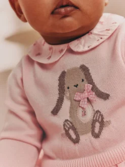 Next Lapin rose - Robe Twofer en maille bébé (0mois-2ans) Hot