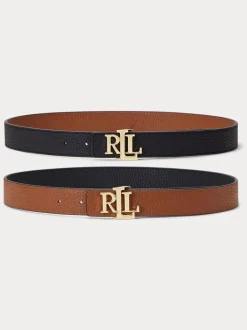 Lauren Ralph Lauren 2.5cm Ceinture réversible en cuir galet à logo Clearance