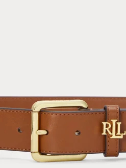Lauren Ralph Lauren Lauren Tan - 3.2cm Ceinture en cuir à logo Hot