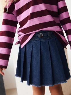 Next Lave-vaisselle foncé - Jupe plissée en jean (3-16ans) Discount