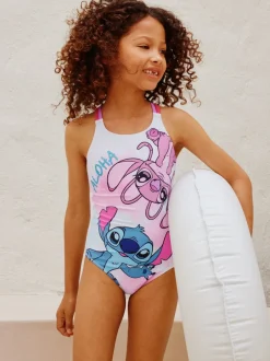 Next - Maillot de bain à double bretelle (3-16yrs) Licence Bleu Stitch Sale