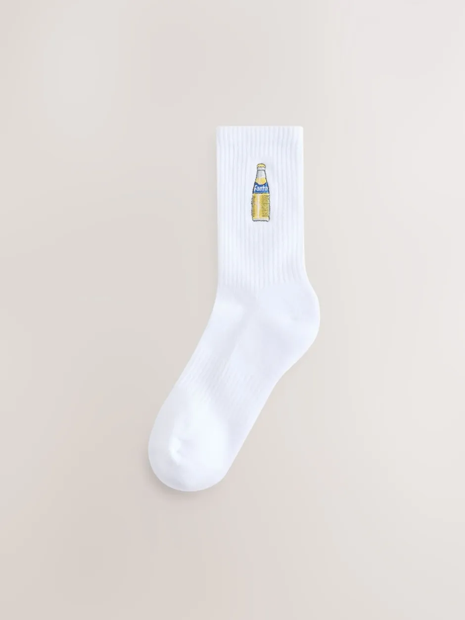 Next Licence Fanta Lemon - Lot de 2 paires de socquettes en maille côtelée Outlet