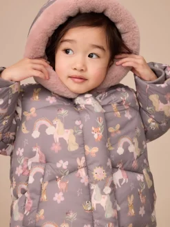 Next Licorne Damson - Manteau rembourré résistant à la douche avec bordure en fausse fourrure (3mois7ans) Best