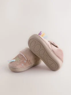 Next Licorne rose - Chaussons doublés confortables avec semelle cupsole Outlet