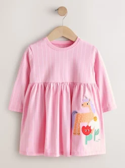 Next - Robe ornée à manches longues (3mois7ans) Licorne rose Discount