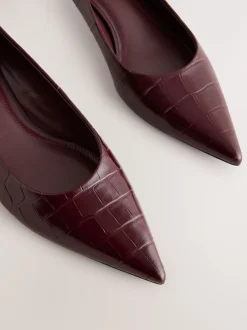 Next Lie-de-vin - Chaussures à talons Forever Comfort® en cuir à bout pointu Discount