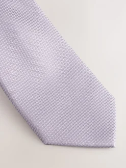 Next - Ensemble cravate et pochette texturées lilas New