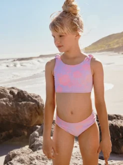 Next Lilas Violet Hibiscus Effet froissé - Bikini (3-16ans) Online