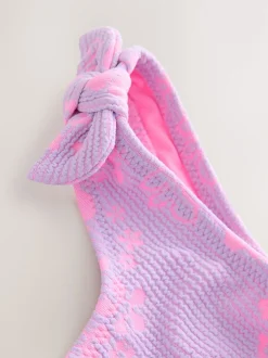 Next Lilas Violet Hibiscus Effet froissé - Bikini (3-16ans) Online