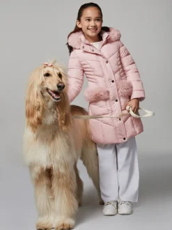 Lipsy Doudoune matelassée à bordure en fausse fourrure d’épaisseur moyenne (5-16ans) Hot