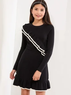 Lipsy Robe en maille à volants à liserés (5-16ans) Discount