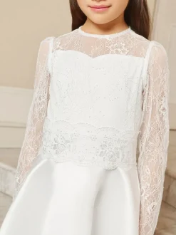 Lipsy Robe en satin en dentelle à manches longues (7-11ans) Discount