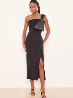 Lipsy Robe mi-longue bodycon à nœud asymétrique à une épaule Discount