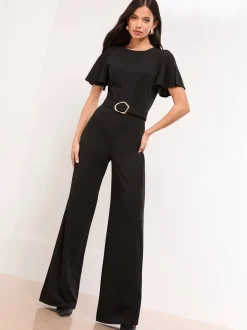 Lipsy Short Sleeve Hardware Jumpsuit