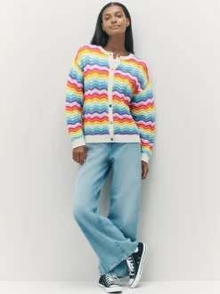 Little Bird by Jools Oliver Cardigan en maille à rayures ondulées pastel Hot