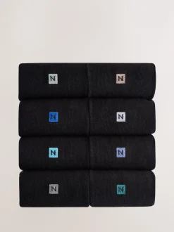 Next Logo bleu/gris - Chaussettes brodées Lasting Fresh 8 Lot New