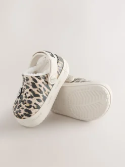 smALLSAINTS Léopard - chaussons de sabots imprimés doublés de peau de mouton Clearance