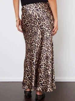 Threadbare Léopard - Maxi Satin Slip Jupes Sale