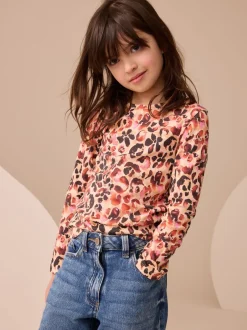 Next - Top côtelé à manches longues (3-16ans) Léopard