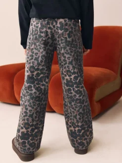 Next Léopard chocolat - Jeans à jambe large (3-16ans) Online